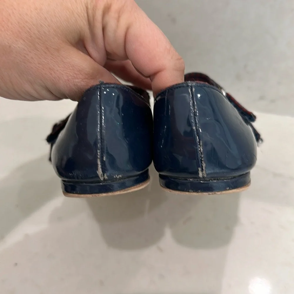 Zara Double Strap Patent Leather Dress Shoes Mary Jane’s navy burgundy 29.
